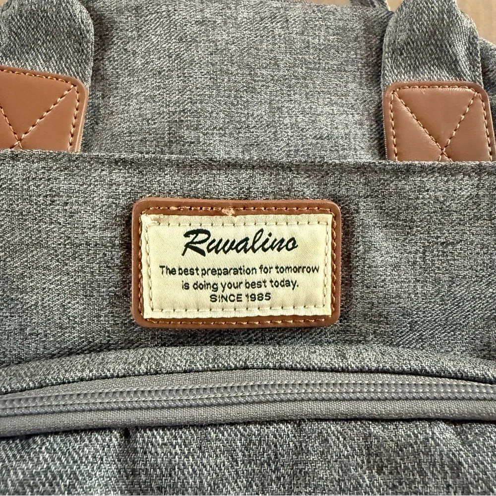 Ruvalino Gray Diaper Backpack Bag